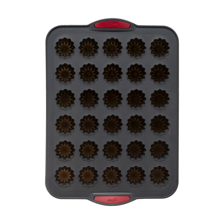 Moule 30 cannelés silicone- noir,rouge Silitop