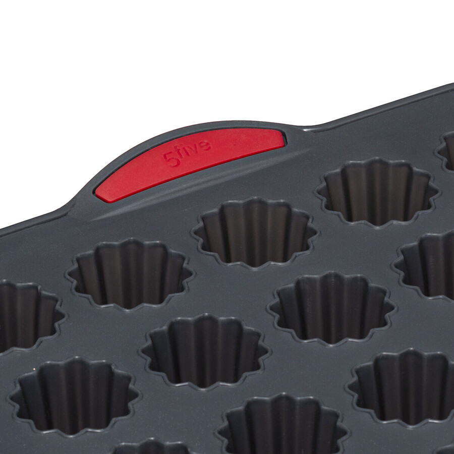 Moule 30 cannelés silicone- noir,rouge Silitop