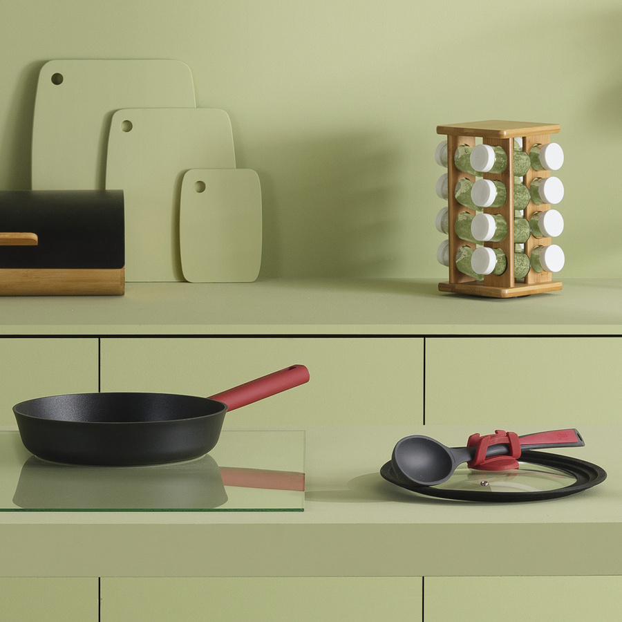 Cuillère silicone- noir,rouge Silitop