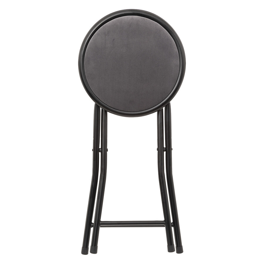 Tabouret pliant, velours gris 