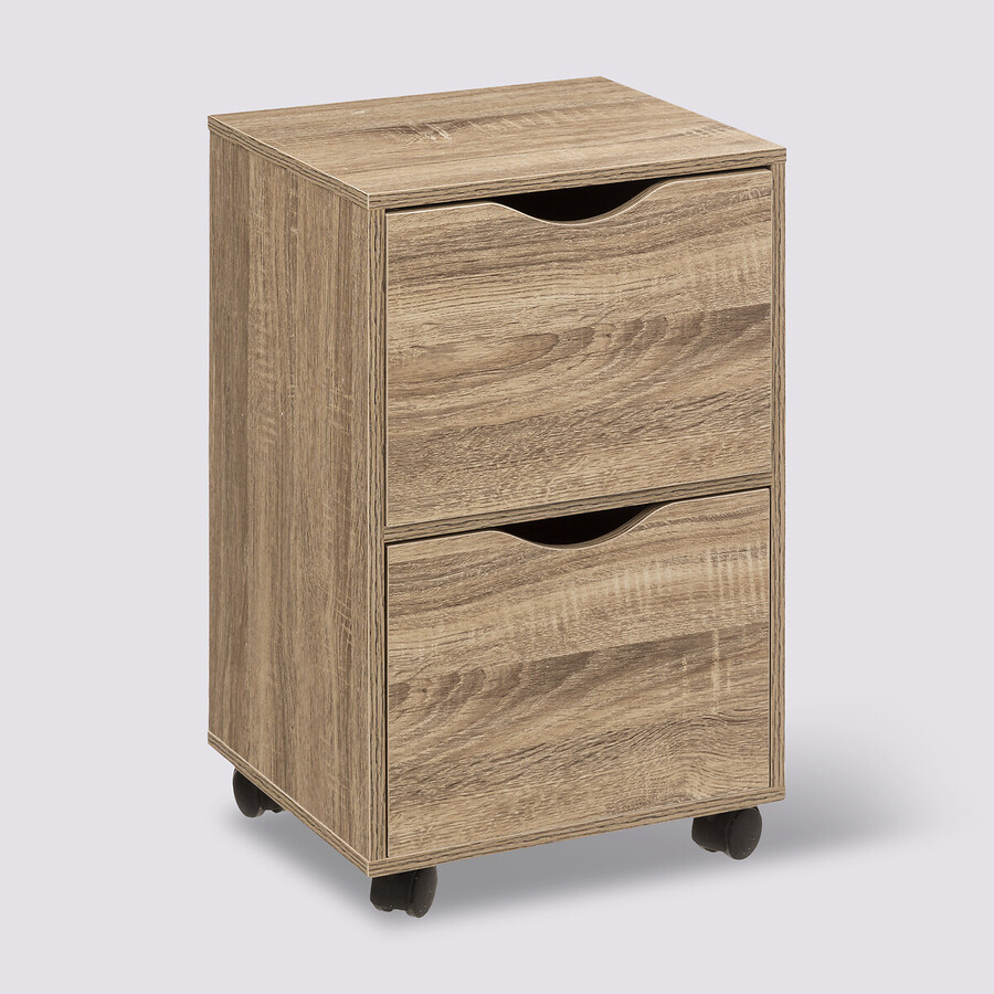 Tour 2 portes à roulettes, effet bois 