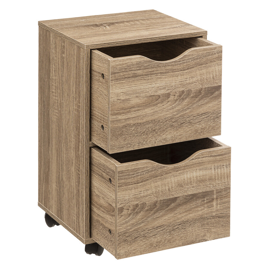 Tour 2 portes à roulettes, effet bois 