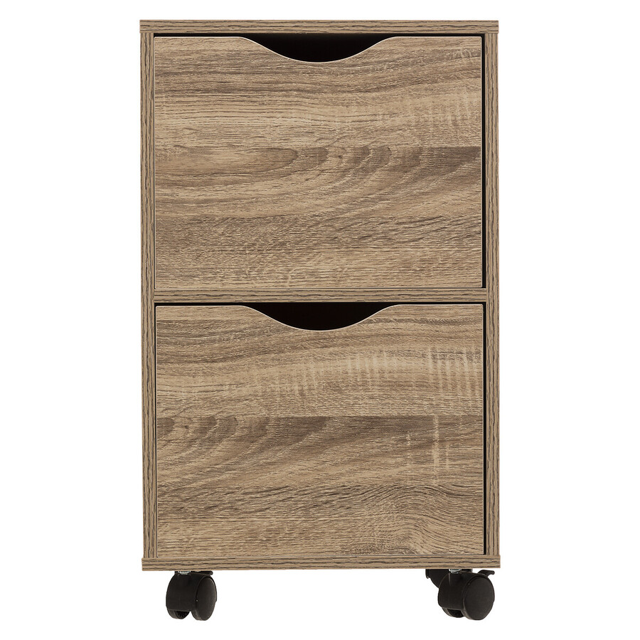 Tour 2 portes à roulettes, effet bois 