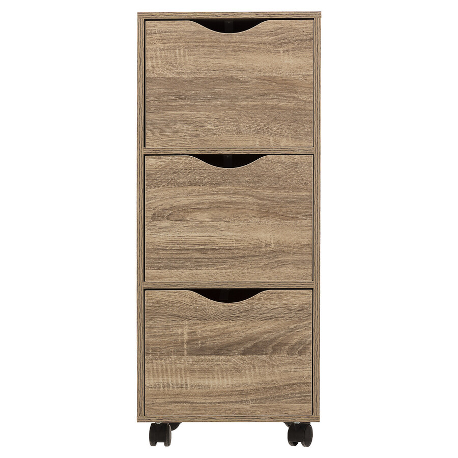 Tour 3 portes à roulettes, effet bois 