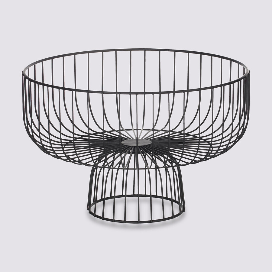 Corbeille en métal sur pied 28 cm, noir