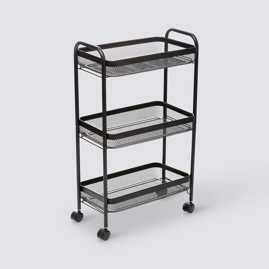 Desserte à roulettes 3 étages, noir Mayaj