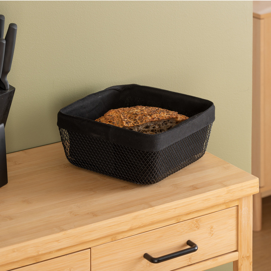 Corbeille à pain métal 24,5 cm, noir Mayaj