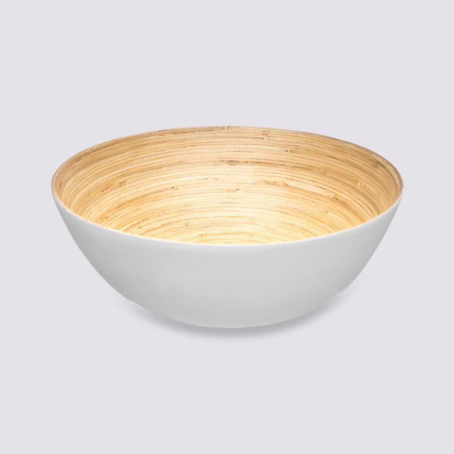 Saladier d25 cm, blanc Bambou