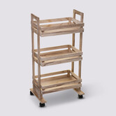 Desserte à roulettes 3 étages en bois Cagette