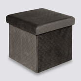 Pouf pliable 31x31 cm, velours gris Mix'n modul