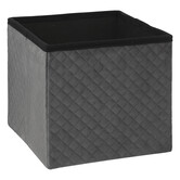 Pouf pliable 31x31 cm, velours gris Mix'n modul