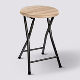 Tabouret pliant, effet bois naturel 