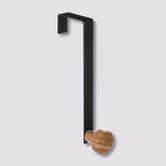 Patère 1 tête métal et bambou, noir Natureo