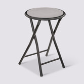 Tabouret pliant, velours gris 