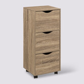 Tour 3 portes à roulettes, effet bois 