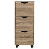 Tour 3 portes à roulettes, effet bois 