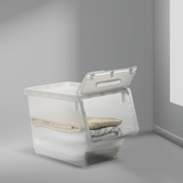 Boîte en plastique transparente à ouverture frontale 24l Open+