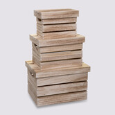 3 boîtes de rangement en bois Cagette