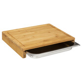 Planche à découper 35x28 cm, bac inox Bambou