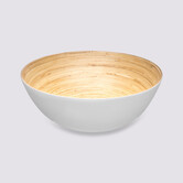 Saladier d25 cm, blanc Bambou