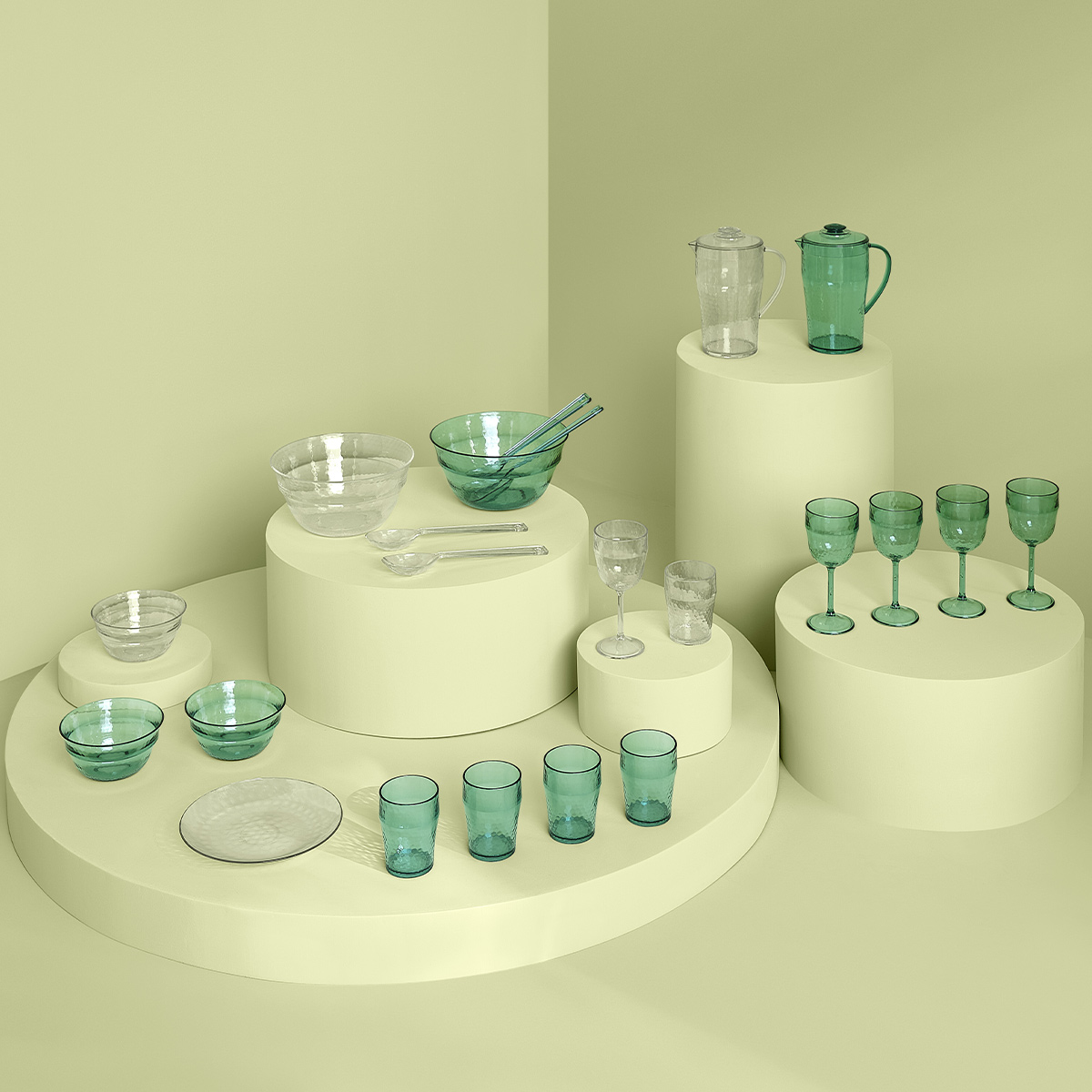 Assiette 24cm, vert Green harmony