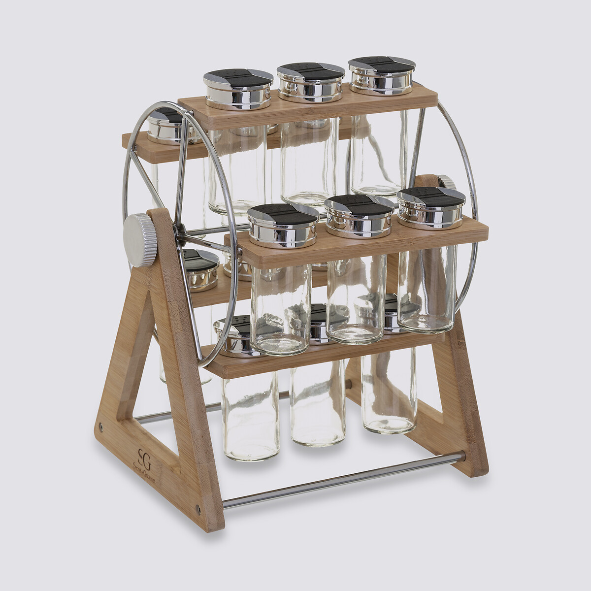 Support roue 15 pots à épices Bambou