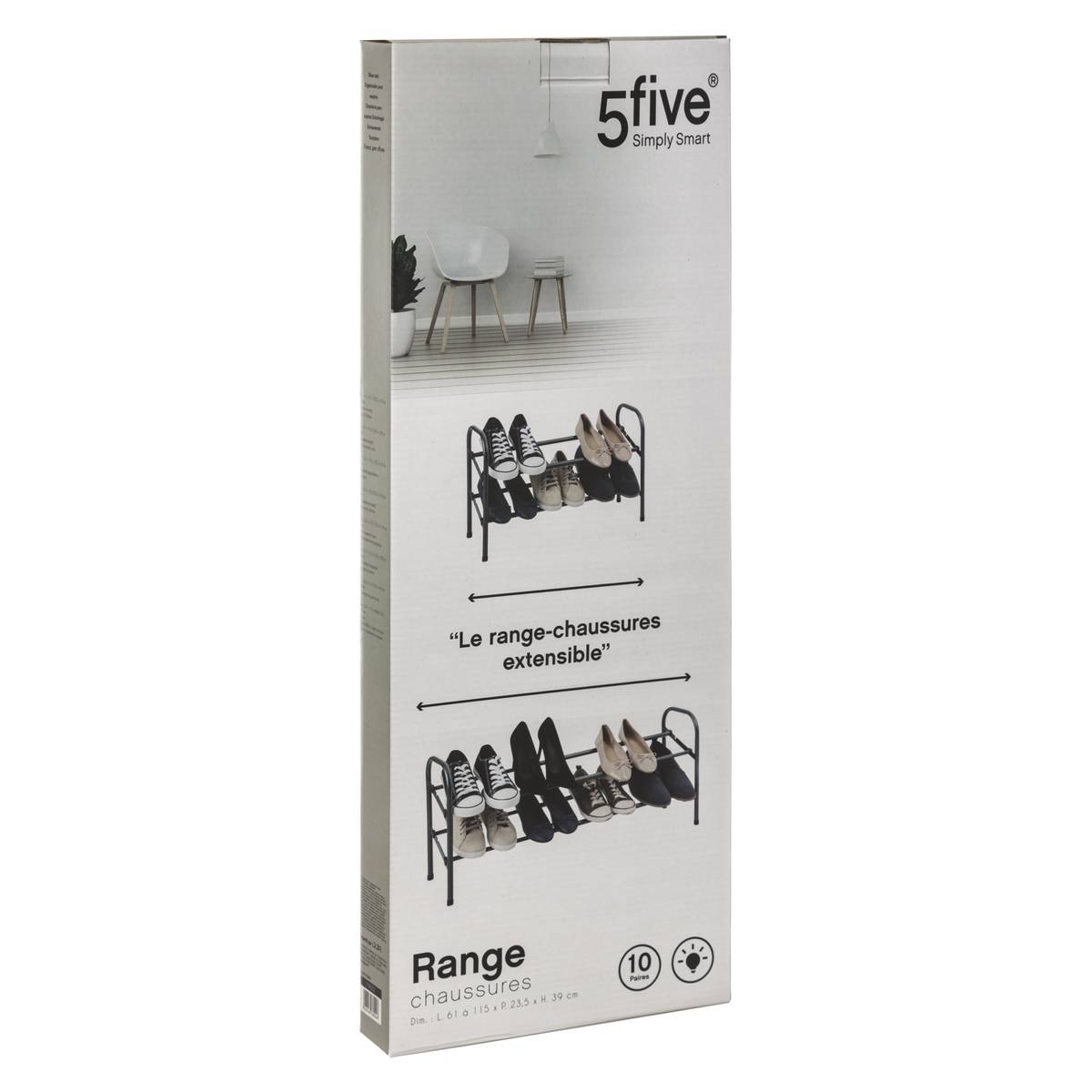 Range-chaussures métal x10 extensible Clothy