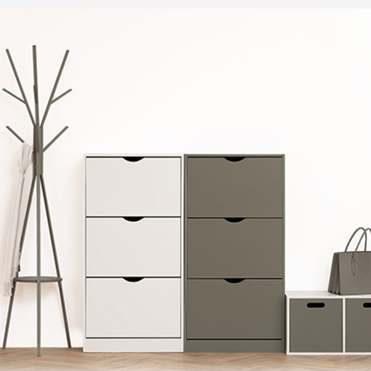 Meuble range-chaussures 3 tiroirs, blanc Drawy