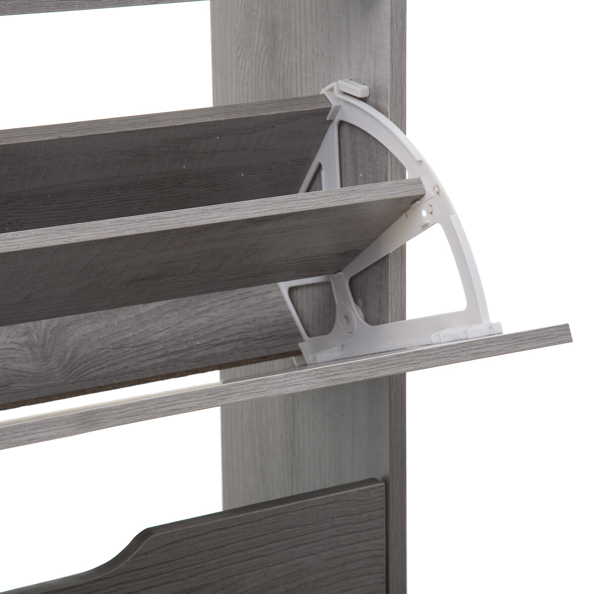 Meuble range-chaussures 3 tiroirs, effet chêne gris Drawy