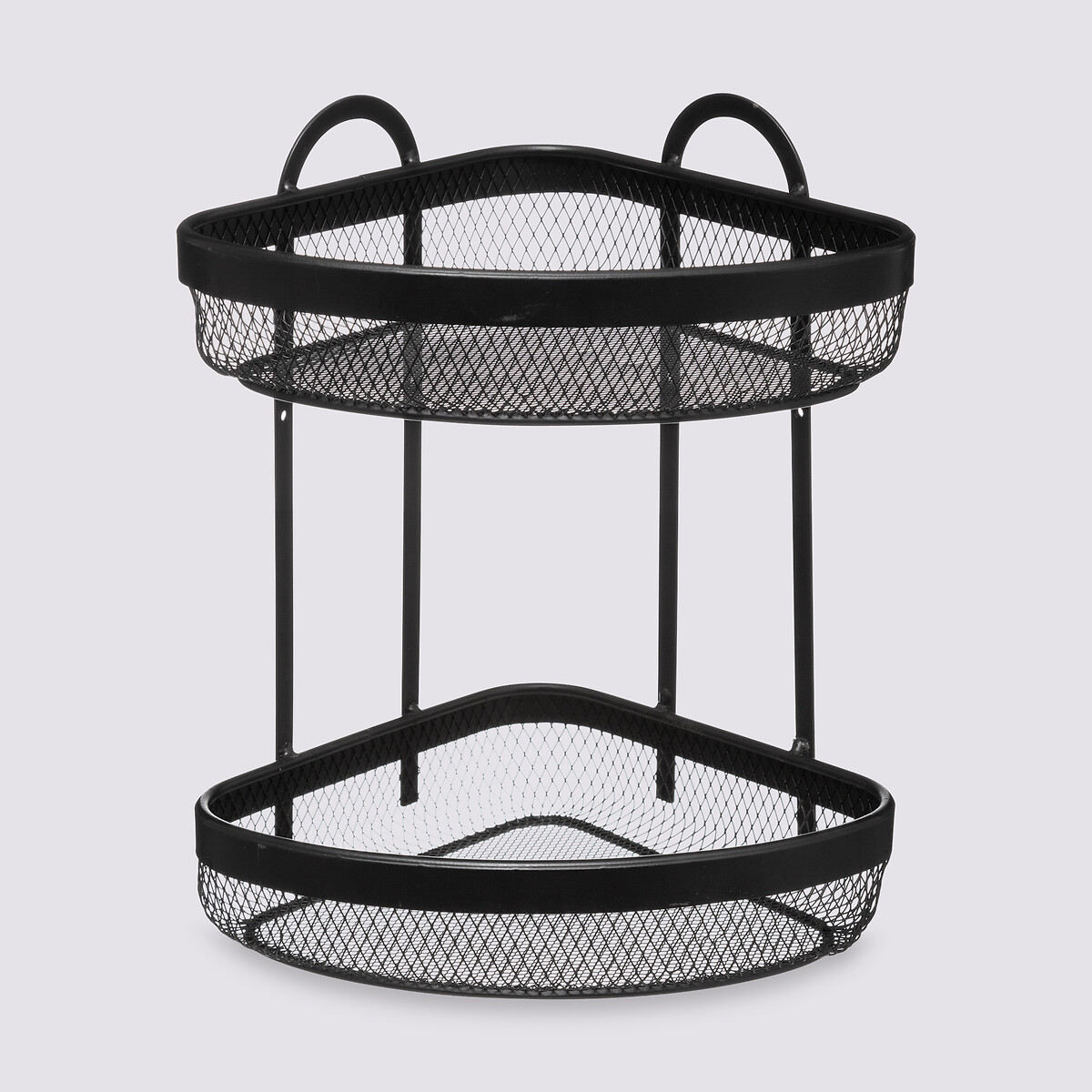 Étagère d'angle 2 niveaux, noir Mayaj