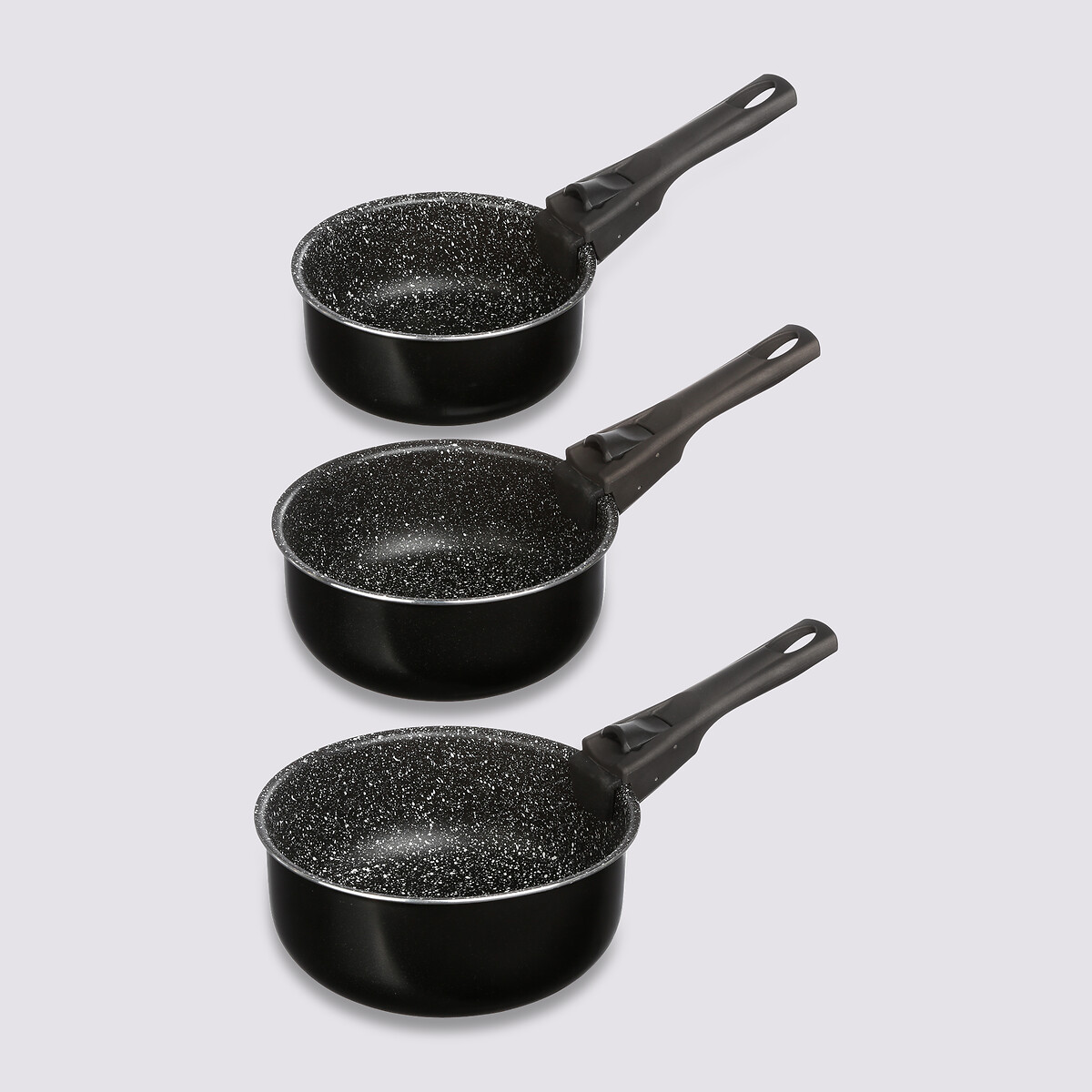 3 casseroles aluminium poignée amovible, 16/18/20cm Amovible