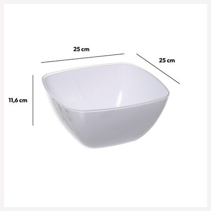 Saladier d25 cm, blanc Square