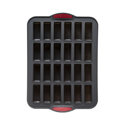 Moule 24 financiers silicone- noir,rouge Silitop