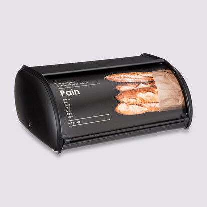 Boîte à pain métal 37,5cm - noir Black edition