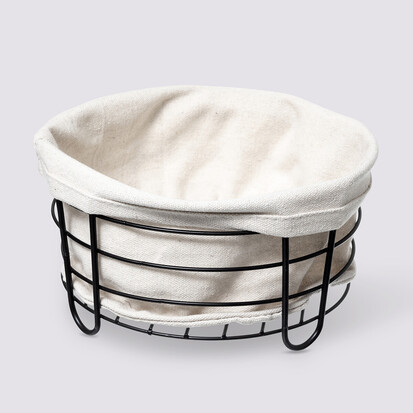 Panier en acier 25cm - beige, noir 