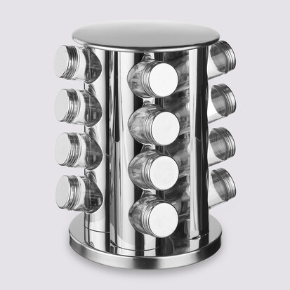 Support rotatif inox 16 pots à épices 