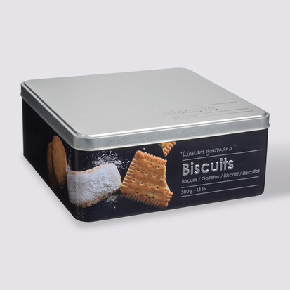 Boîte biscuits métal, noir Black edition