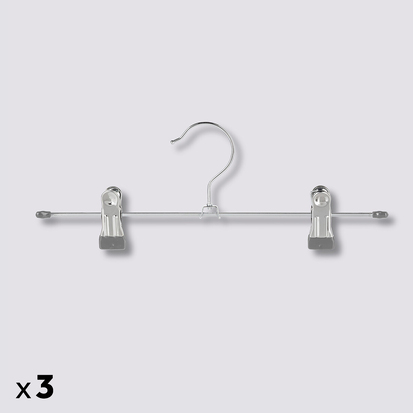 Lot de 3 cintres à pinces en métal Hang'clip