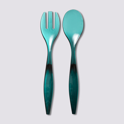 Couverts à salade, bleu pétrole Square