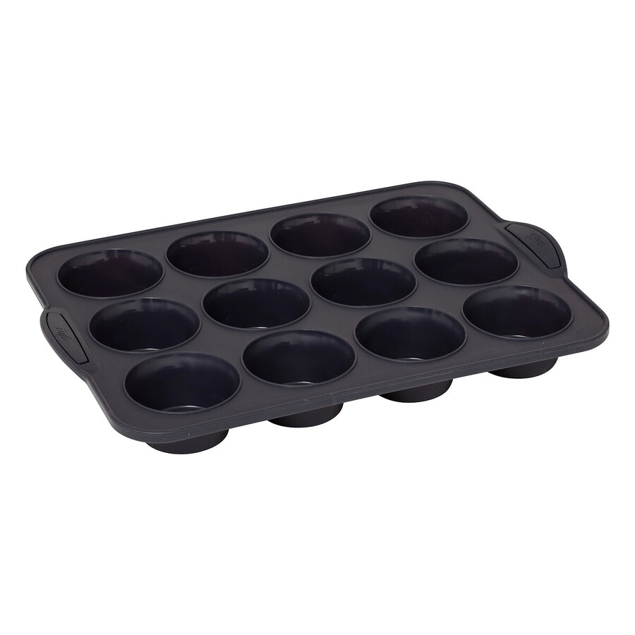 Moule 12 muffins silicone - noir Silitop