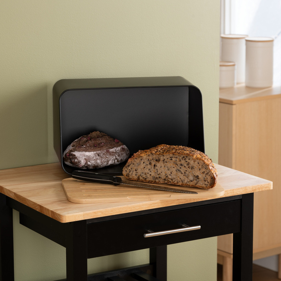 Boîte à pain et planche 37cm, noir Modern color