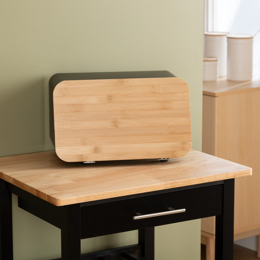 Boîte à pain et planche 37cm, noir Modern color