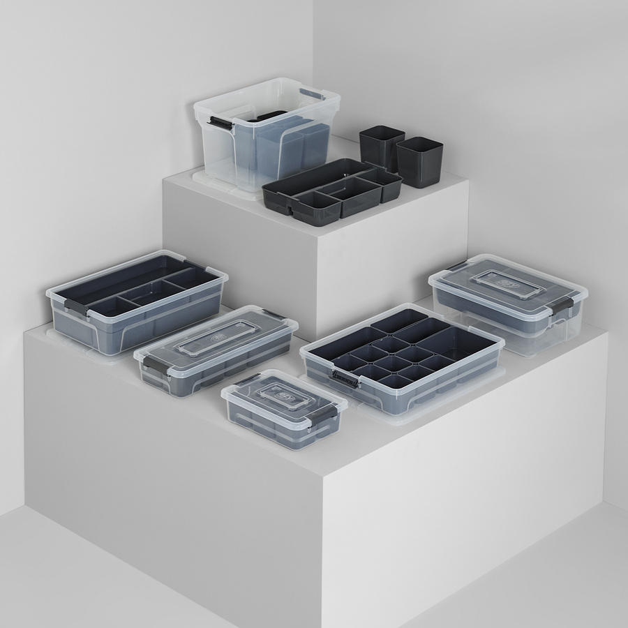 Boîte en plastique compartimentée 8l Orga+