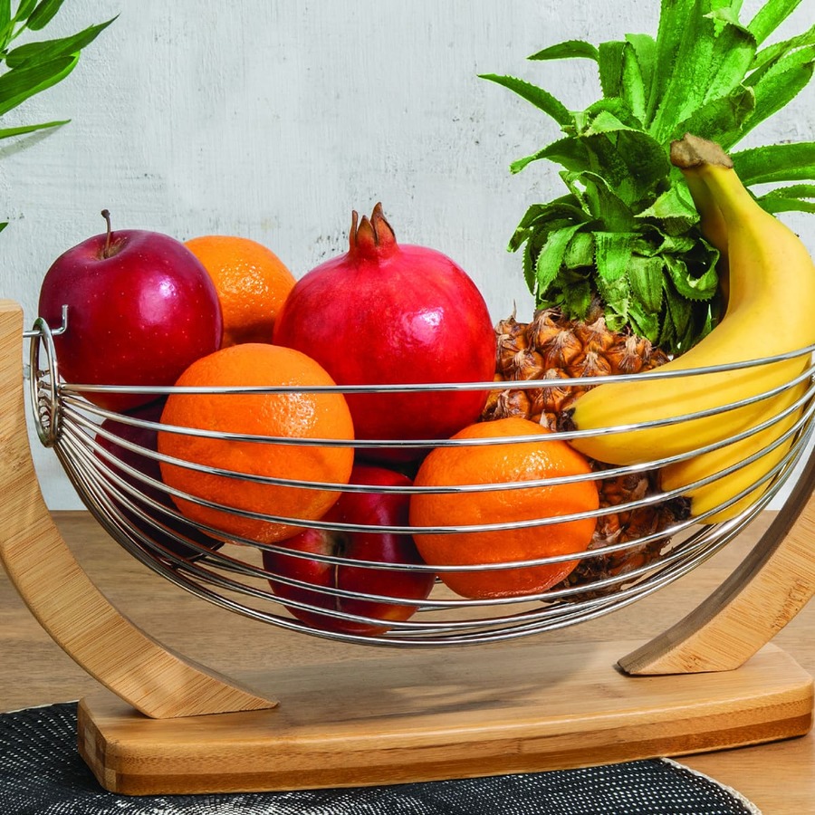 Corbeille balançoire métal 36x21cm Bambou