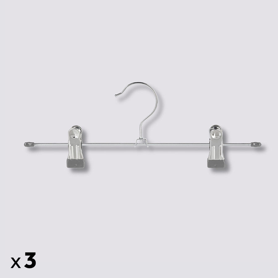 Lot de 3 cintres à pinces en métal Hang'clip