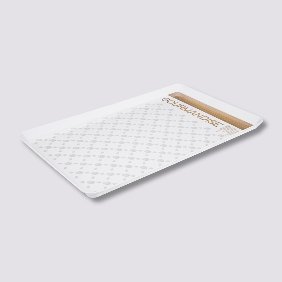 Plateau 45x30 cm, blanc Scandi nature