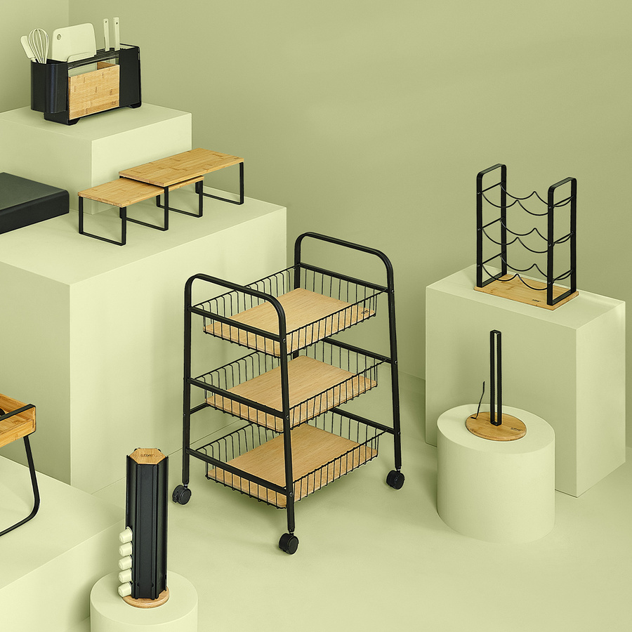 2 étagères gigognes en bambou Nera