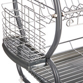 Égouttoir métal 2 niveaux avec plateau, gris