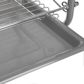 Égouttoir métal 2 niveaux avec plateau, gris