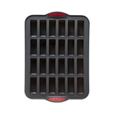 Moule 24 financiers silicone- noir,rouge Silitop